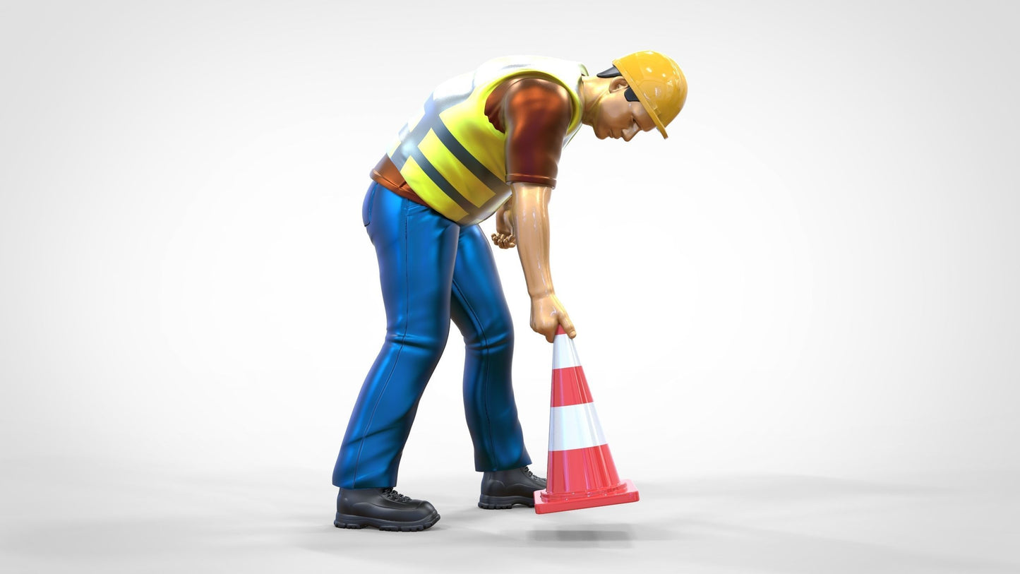 Produktfoto 0: Streckenposten oder Arbeiter: Absicherung mit Pylonen