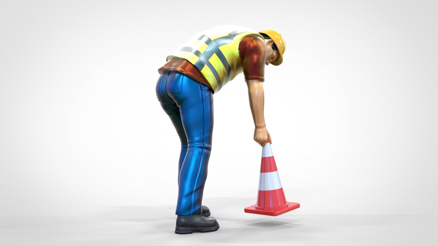 Produktfoto 0: Streckenposten oder Arbeiter: Absicherung mit Pylonen