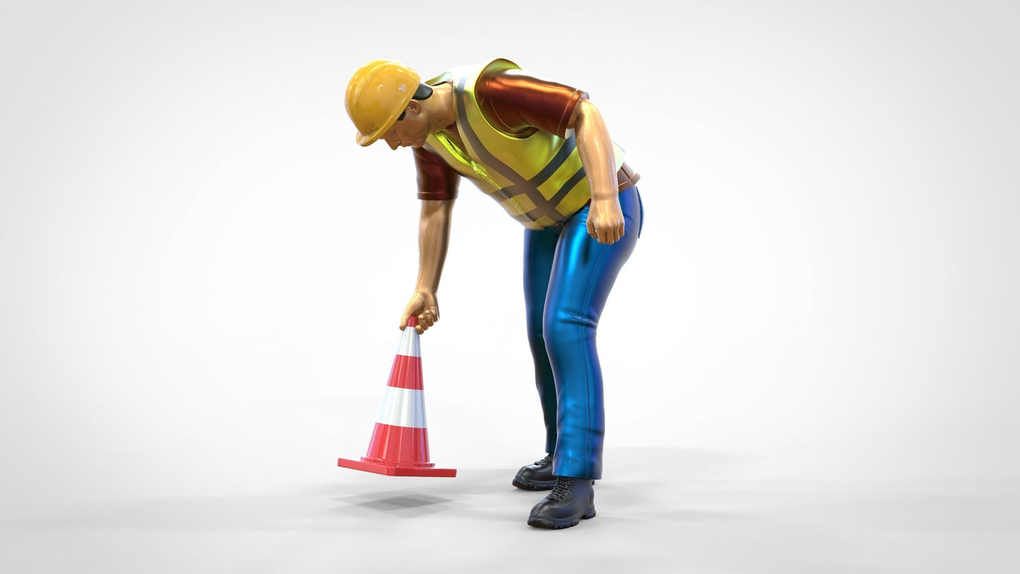 Produktfoto 0: Streckenposten oder Arbeiter: Absicherung mit Pylonen