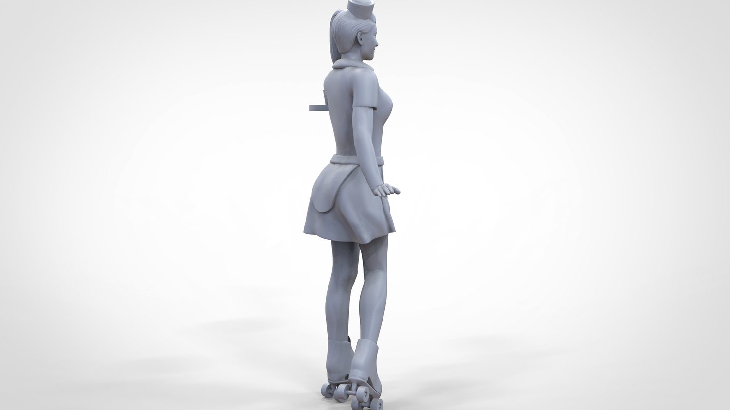 Foto del producto 0: Camarera sobre patines 1: Servicio con tablet trayendo bebidas