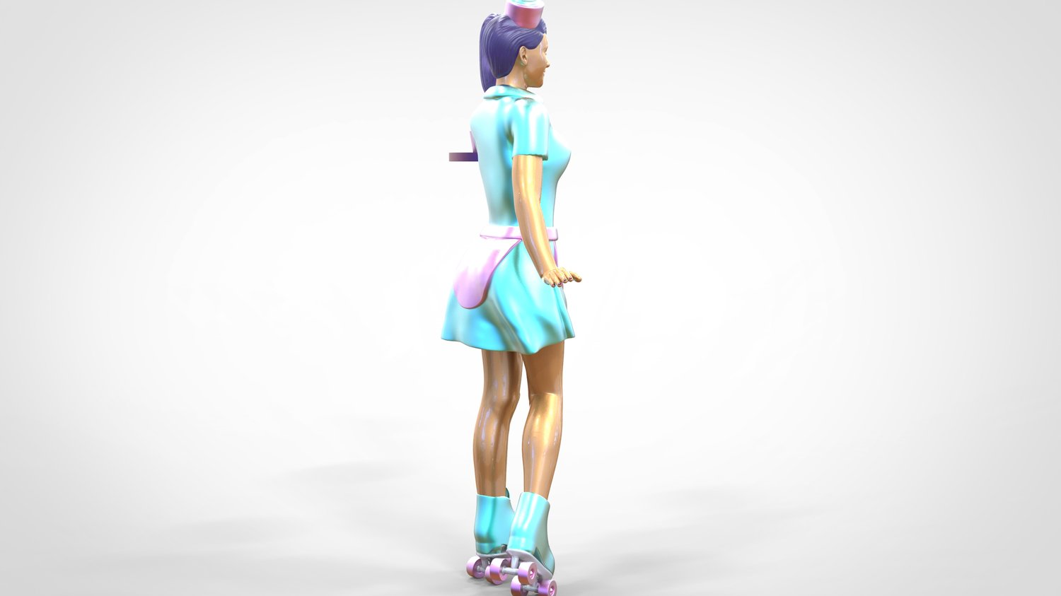 Foto del producto 0: Camarera sobre patines 1: Servicio con tablet trayendo bebidas