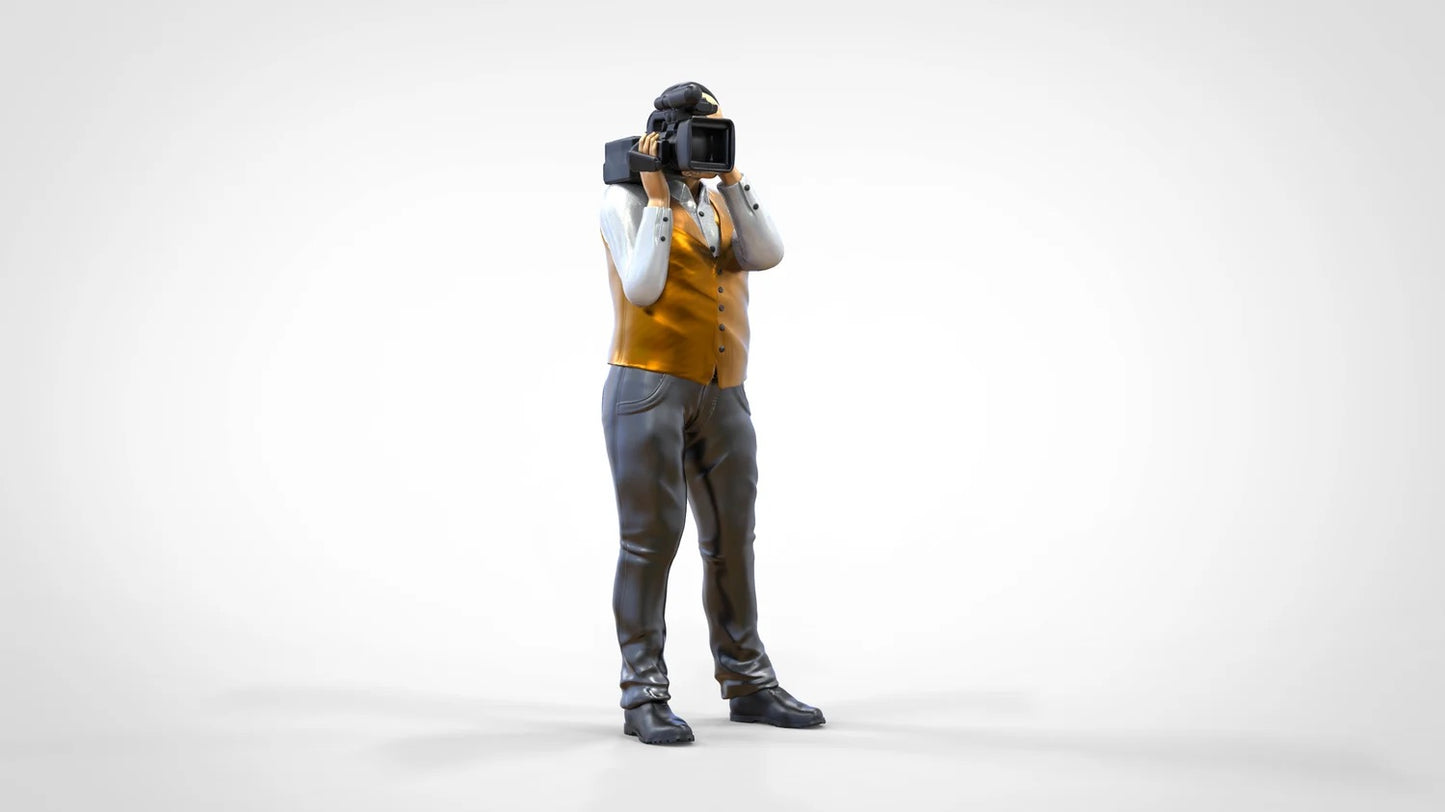 Foto del producto Diorama y modelismo figura en miniatura: Equipo de reporteros - Camarógrafo con cámara de mano