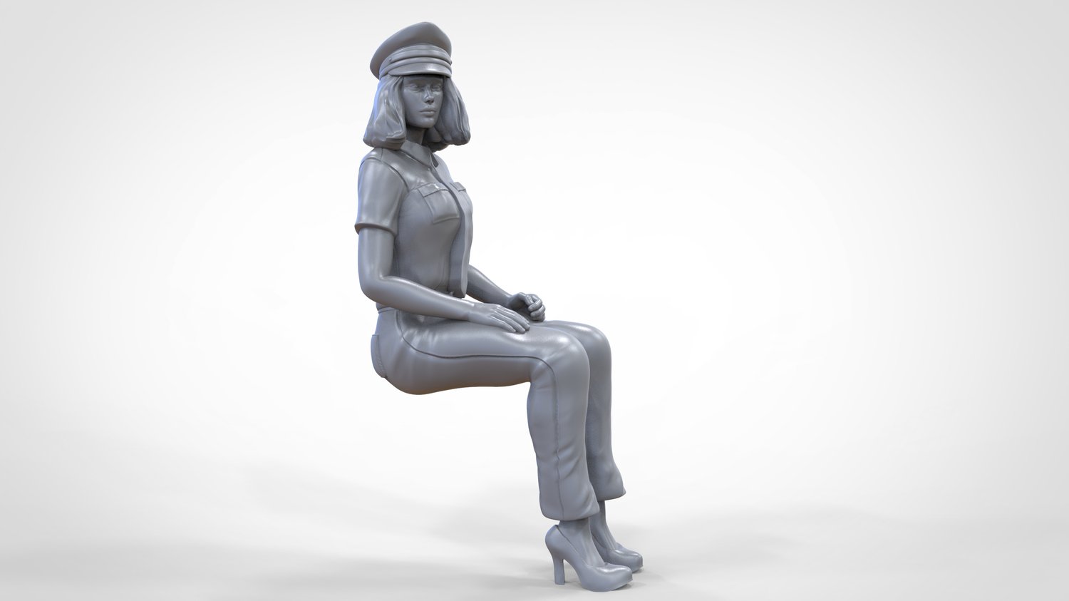 Foto del producto 0: Piloto en uniforme sentado: Personal de avión - operando una palanca