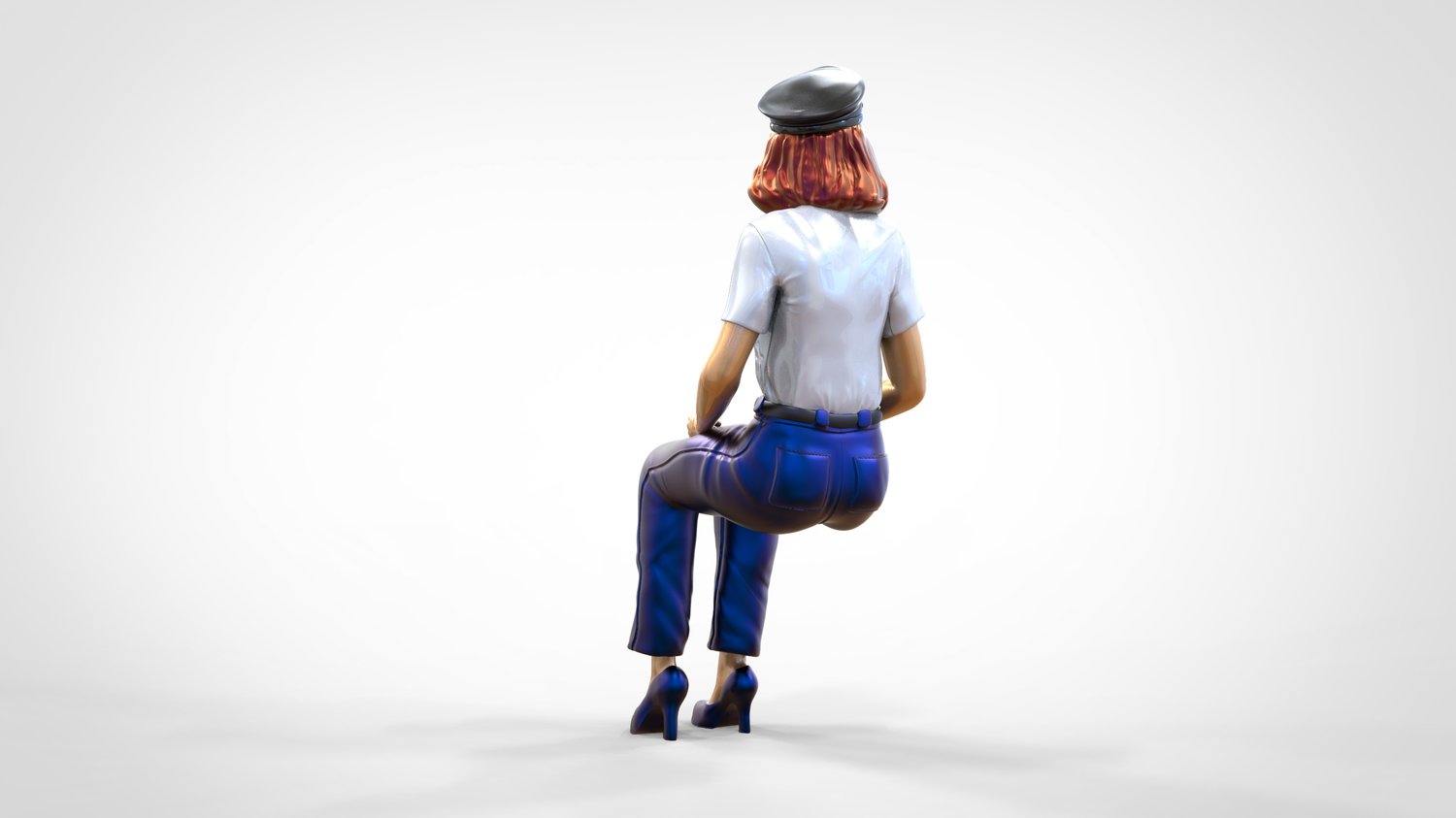 Foto del producto 0: Piloto en uniforme sentado: Personal de avión - operando una palanca