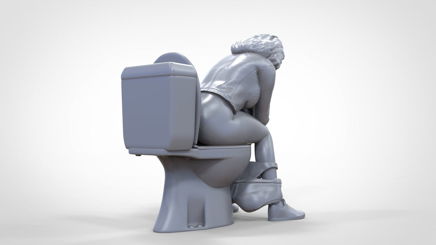 Produktfoto 0: Frau auf Toilette: An einem stillen Örtchen in Gedanken versunken