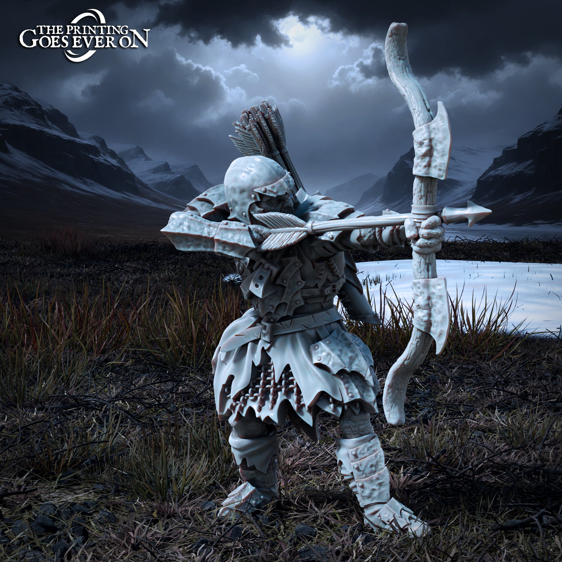 Foto del producto Tabletop 28mm The Printing Goes Ever On (TPGEO) 0: Guerrero Orco - Brutales Sirvientes del Rey Oscuro - Criaturas Malvadas de los Reinos del Norte