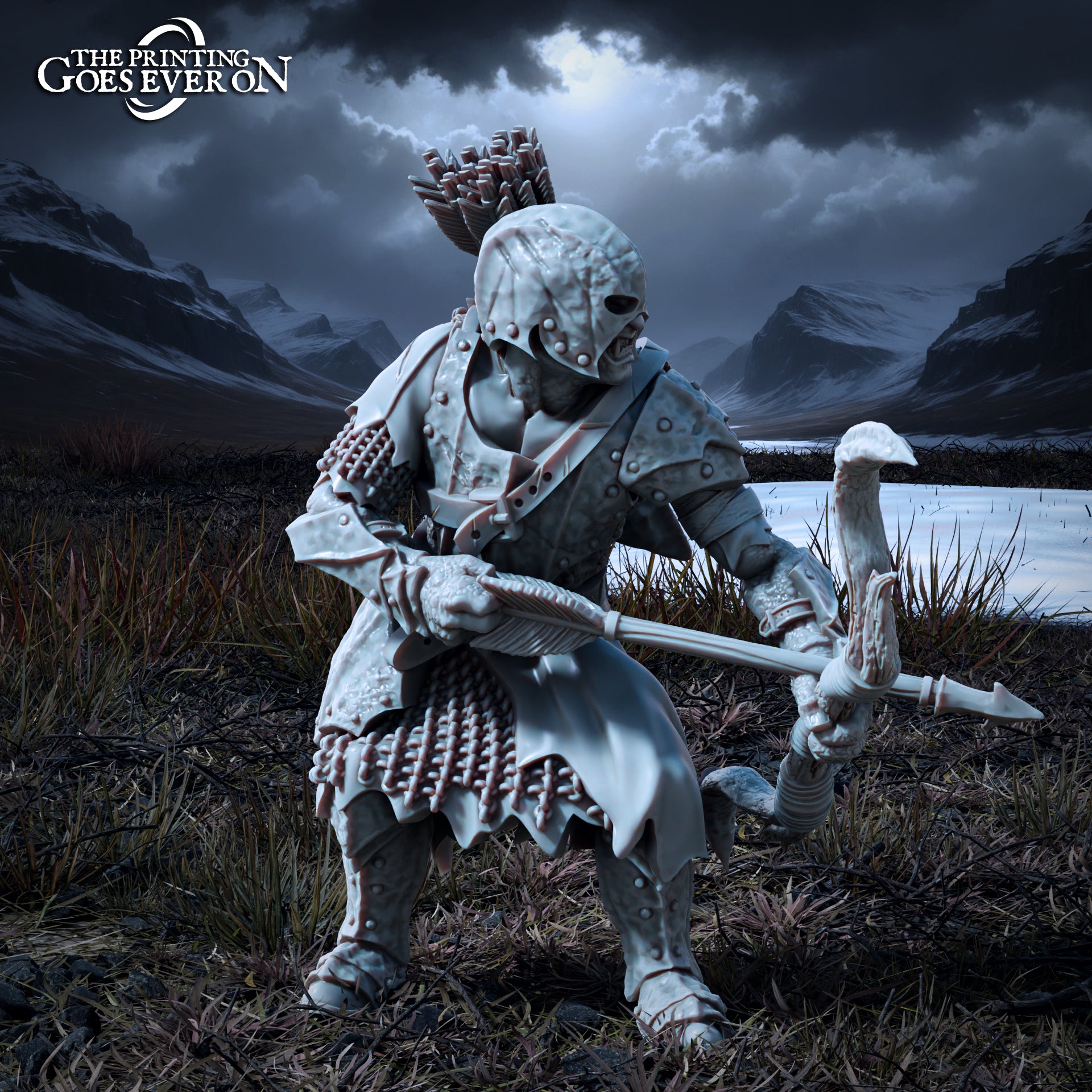 Foto del producto Tabletop 28mm The Printing Goes Ever On (TPGEO) 0: Guerrero Orco - Brutales Sirvientes del Rey Oscuro - Criaturas Malvadas de los Reinos del Norte