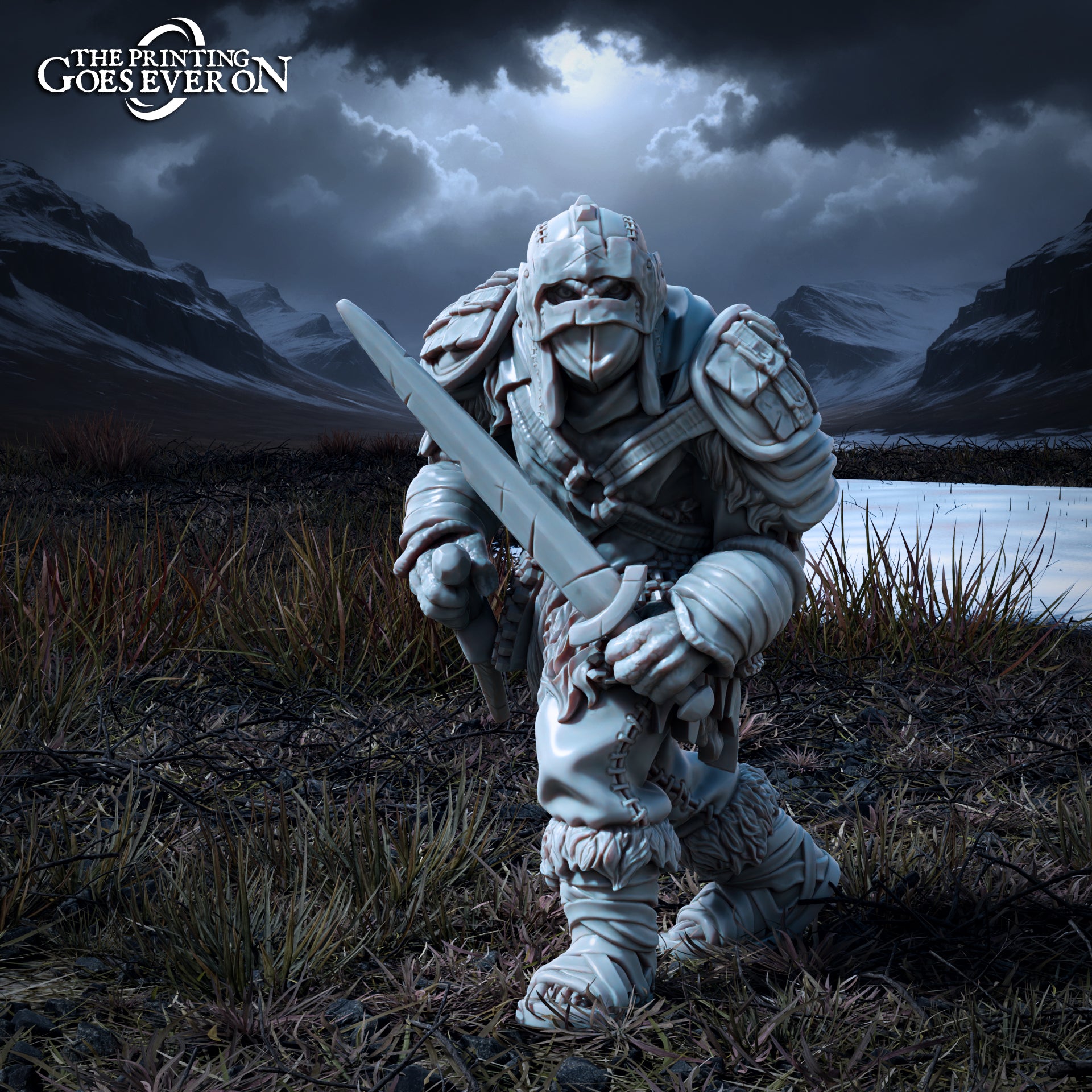 Foto del producto Tabletop 28mm The Printing Goes Ever On (TPGEO) 0: Guerrero Orco - Brutales Sirvientes del Rey Oscuro - Criaturas Malvadas de los Reinos del Norte