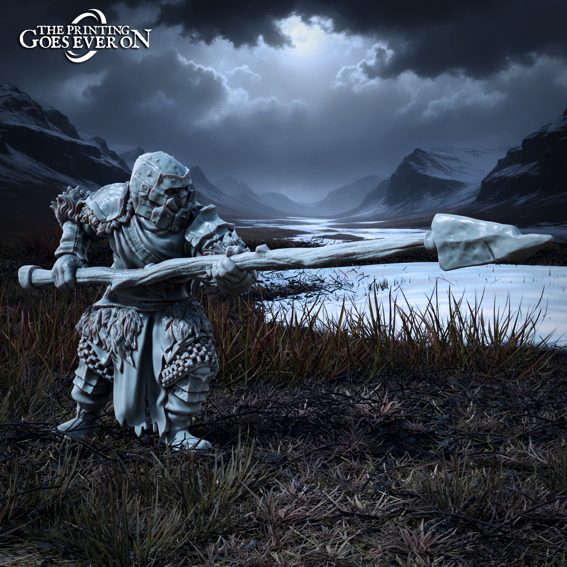 Foto del producto Tabletop 28mm The Printing Goes Ever On (TPGEO) 0: Guerrero Orco - Brutales Sirvientes del Rey Oscuro - Criaturas Malvadas de los Reinos del Norte
