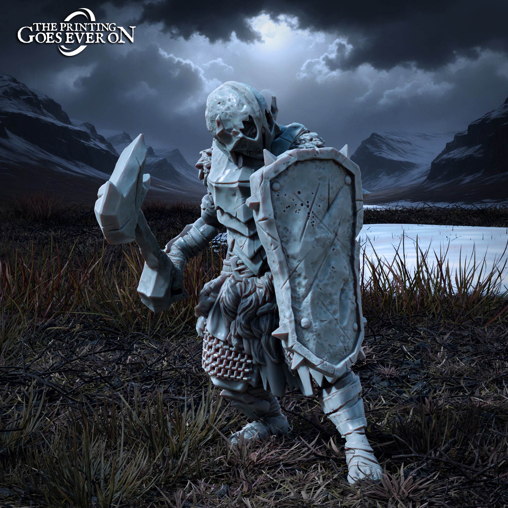 Foto del producto Tabletop 28mm The Printing Goes Ever On (TPGEO) 0: Guerrero Orco - Brutales Sirvientes del Rey Oscuro - Criaturas Malvadas de los Reinos del Norte