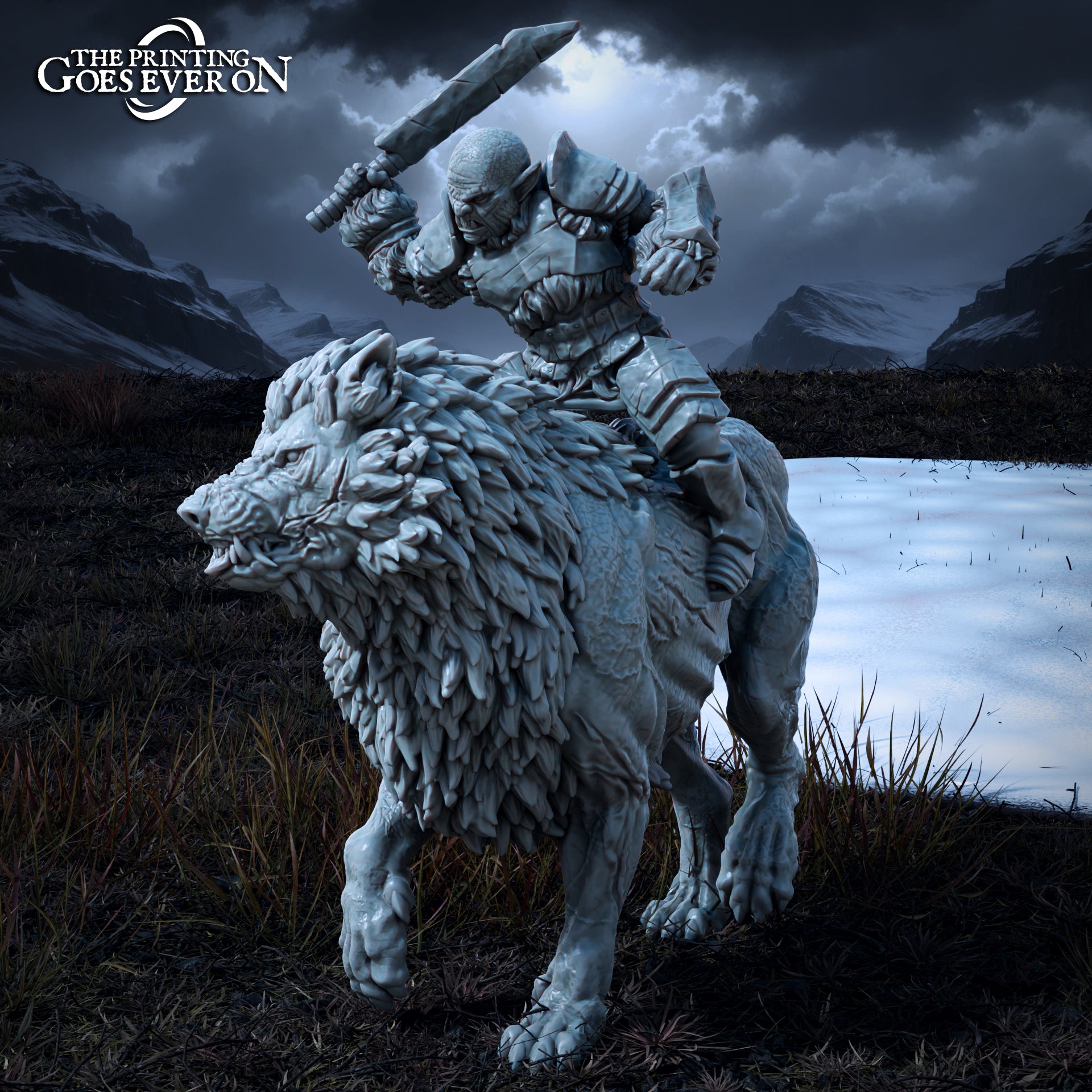 Foto del producto Tabletop 28mm The Printing Goes Ever On (TPGEO) 0: Jinete Orco - Brutales sirvientes del Rey Oscuro en Wargen - Malvadas criaturas de los Reinos del Norte
