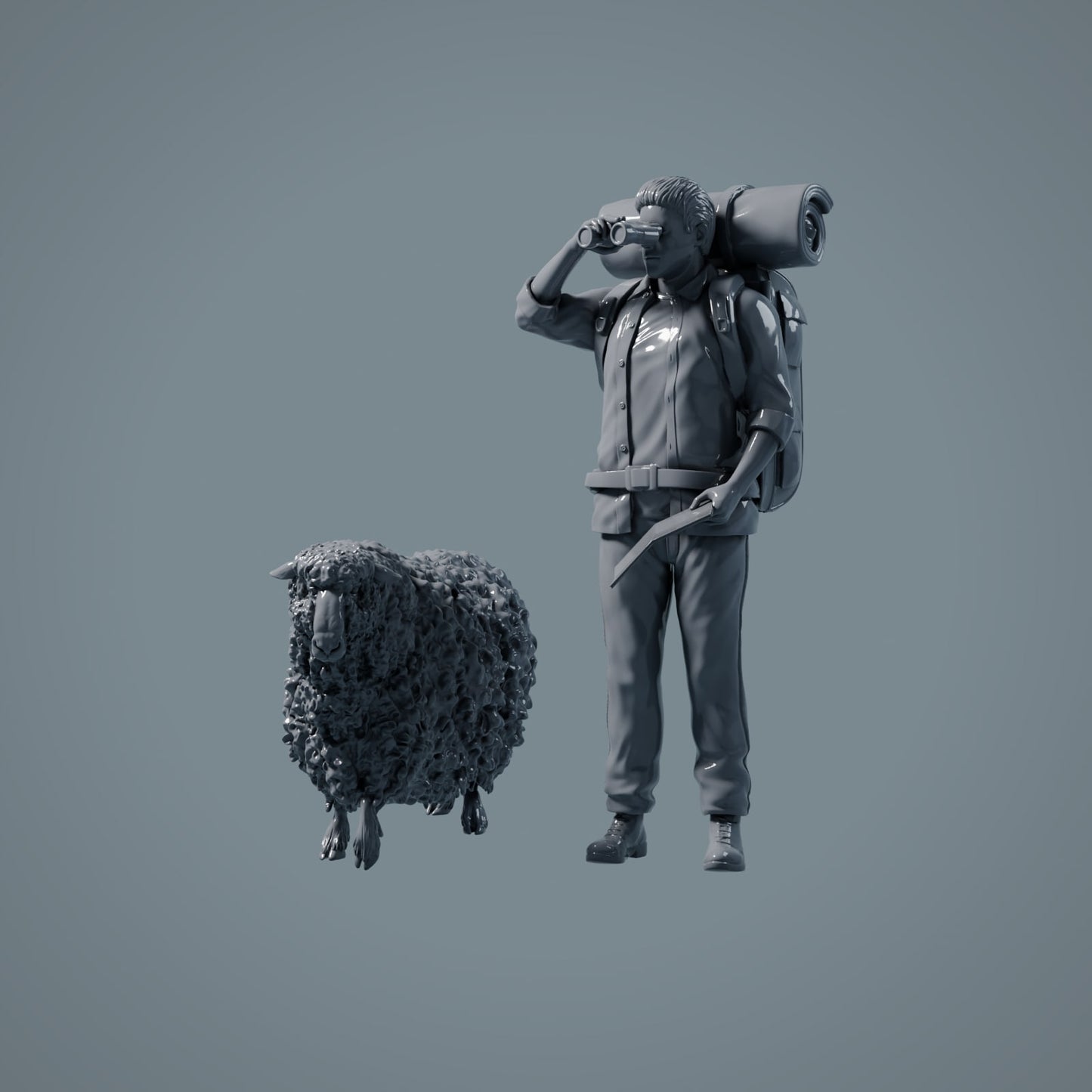 Figuras de animales de granja: Oveja - oveja caminando 1 (a022)