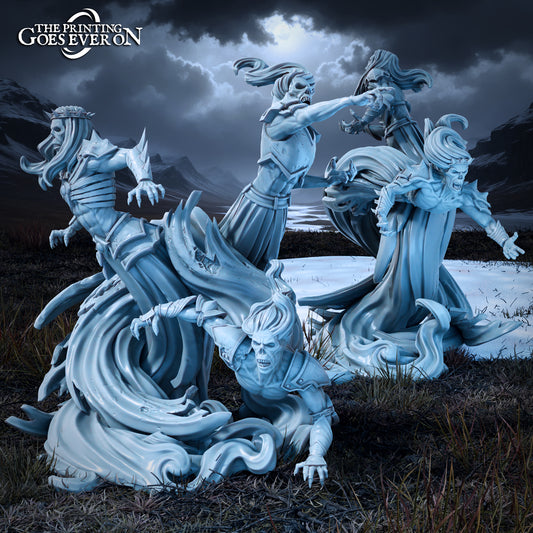 Foto del producto Tabletop 28mm The Printing Goes Ever On (TPGEO) 0: Sombras inquietantes - 2 Apariciones fantasmales - Criaturas malignas de los Reinos del Norte