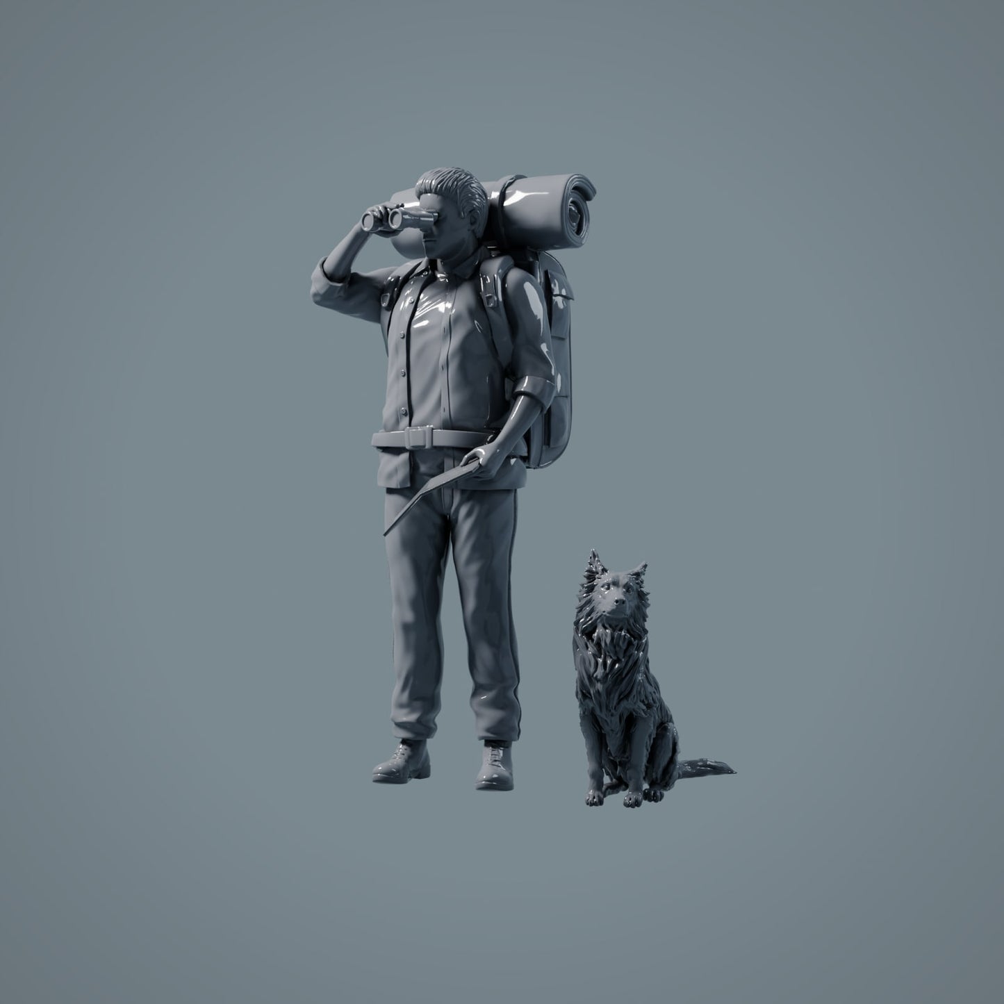 Figura de mascota: perro sentado - Border Collie (a006)