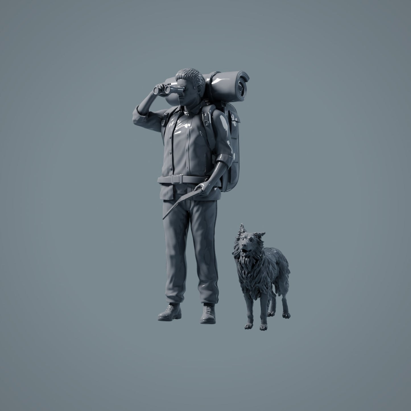 Figura de mascota: perro de pie - Border Collie (a007)