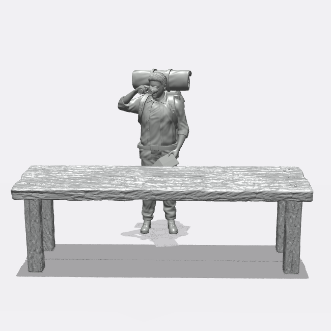 Produktfoto Miniatur Möbel, Einrichtung Diorama und Modellbau 0: Möbel und Inventar: Tisch - Biertisch für Küche und Esszimmer (Ref. 46D)