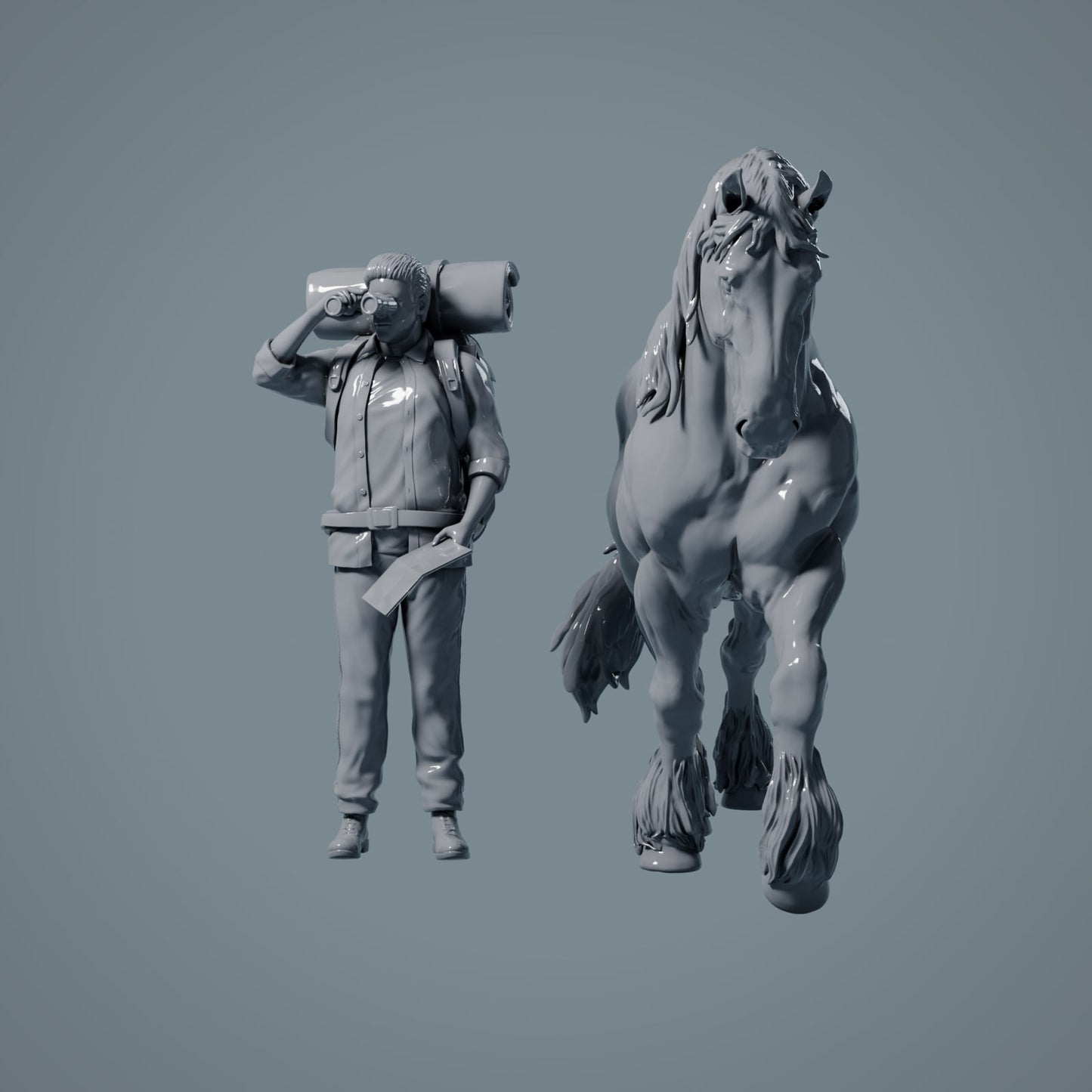 Figura de animal de granja: caballo al trote - Suffolk Punch (a010)