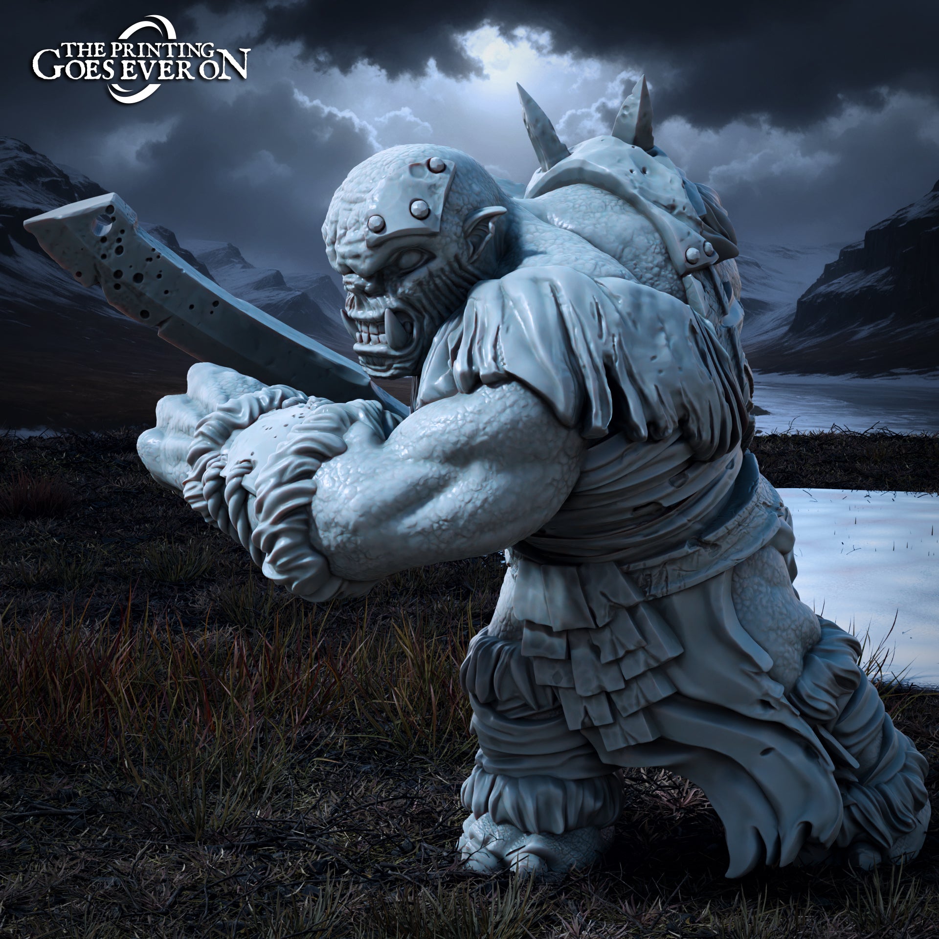 Foto del producto Tabletop 28mm The Printing Goes Ever On (TPGEO) 0: Poderoso Troll A - Gran Bestia - Criaturas Malvadas de los Reinos del Norte