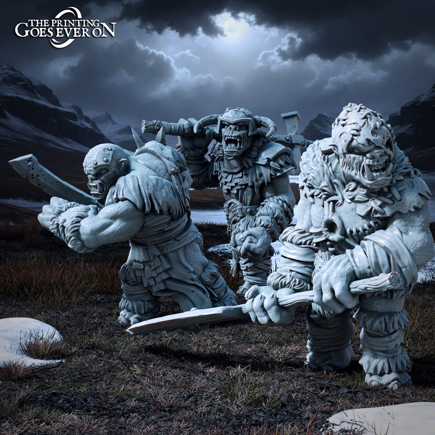Produktfoto Tabletop 28mm The Printing Goes Ever On (TPGEO) 0: Troll Trupp - Große Bestien - Böse Kreaturen der Nordreiche