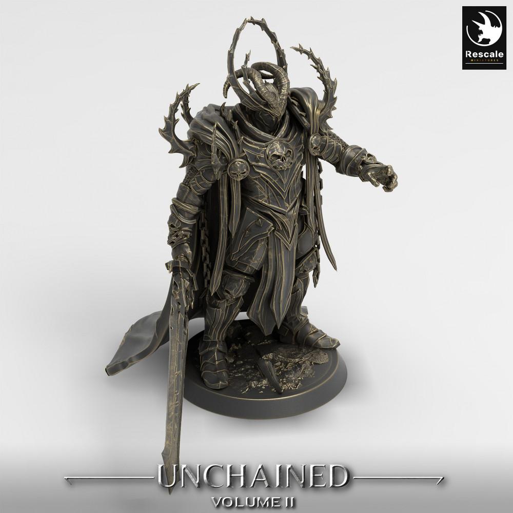 Foto del producto Tabletop 28mm Lord of the Print (LotP) 0: Miniatura de Tabletop: Caballero Demonio con Espada Grande, Paladín Oscuro, Señor de la Guerra Tenebroso, Hijo de Olaf (24_05_L1)
