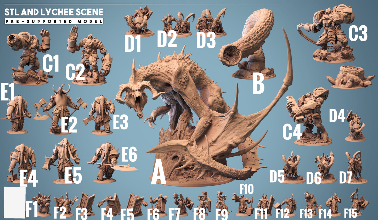 Imagen del producto 6 de 6: Miniatura de Tabletop: Jinete Enano sobre Cabra Montés, Héroe de Caballería, Líder de Clan de Montaña, Jinete de Bestias, Combate Cuerpo a Cuerpo - Dwarf Ram Rider (23_08_D7)