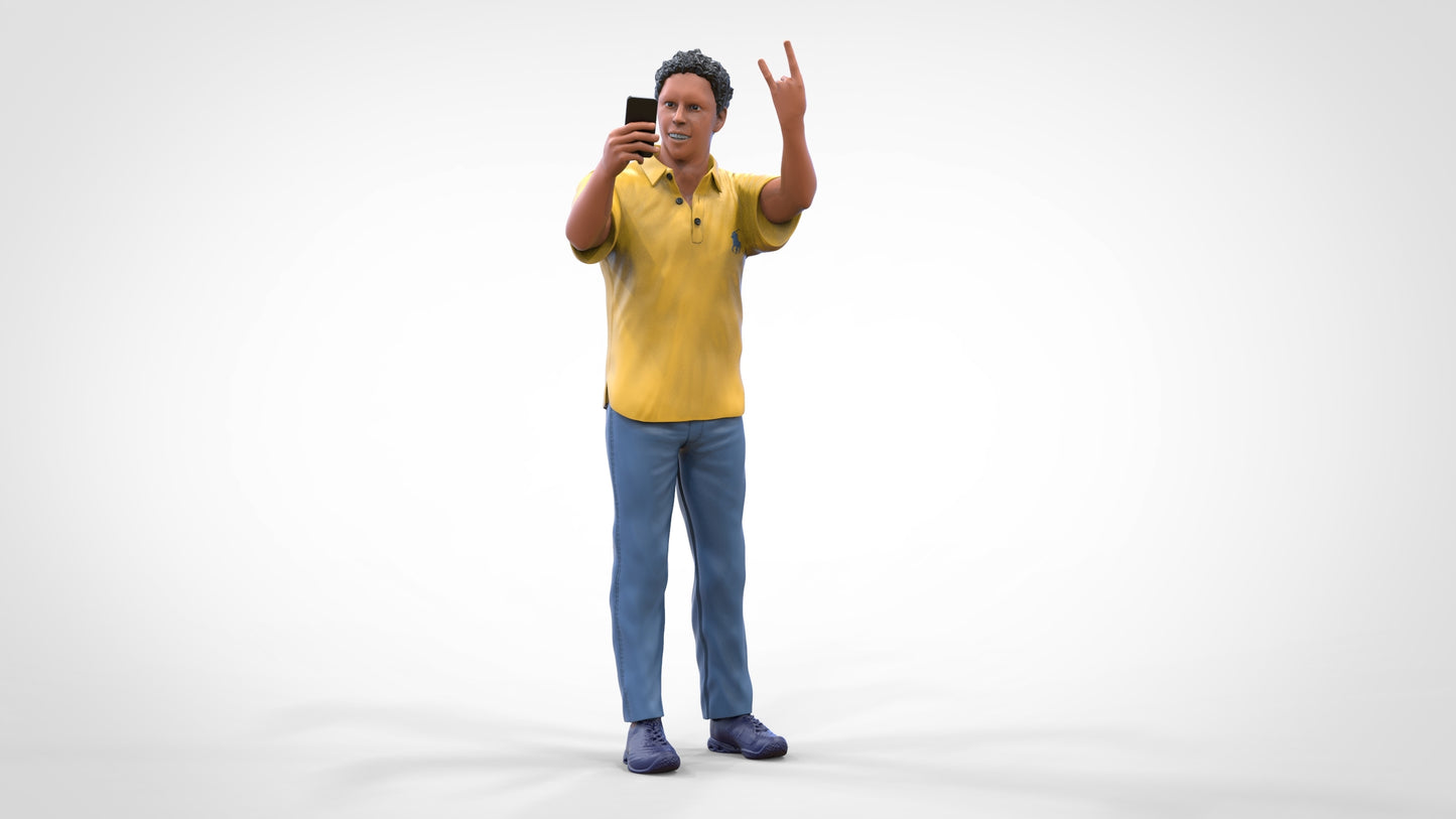 Produktfoto Diorama und Modellbau Miniatur Figur: Fan männlich