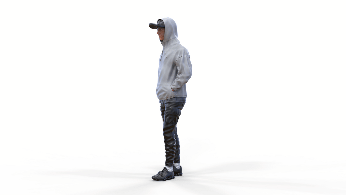 Foto del producto diorama y modelo de miniatura: Hombre con sudadera con capucha