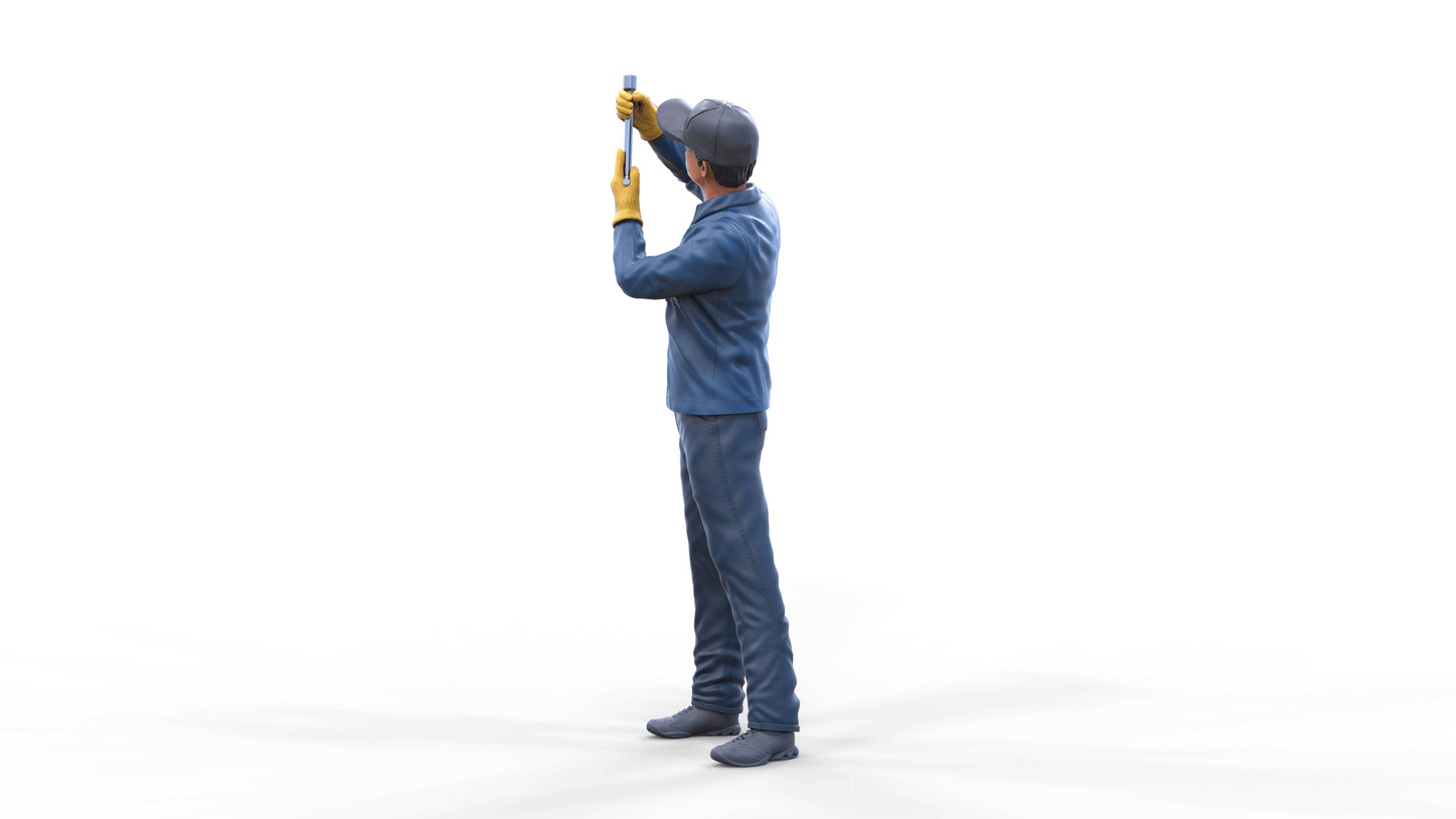 Produktfoto Diorama und Modellbau Miniatur Figur: Mechaniker Überkopf 1