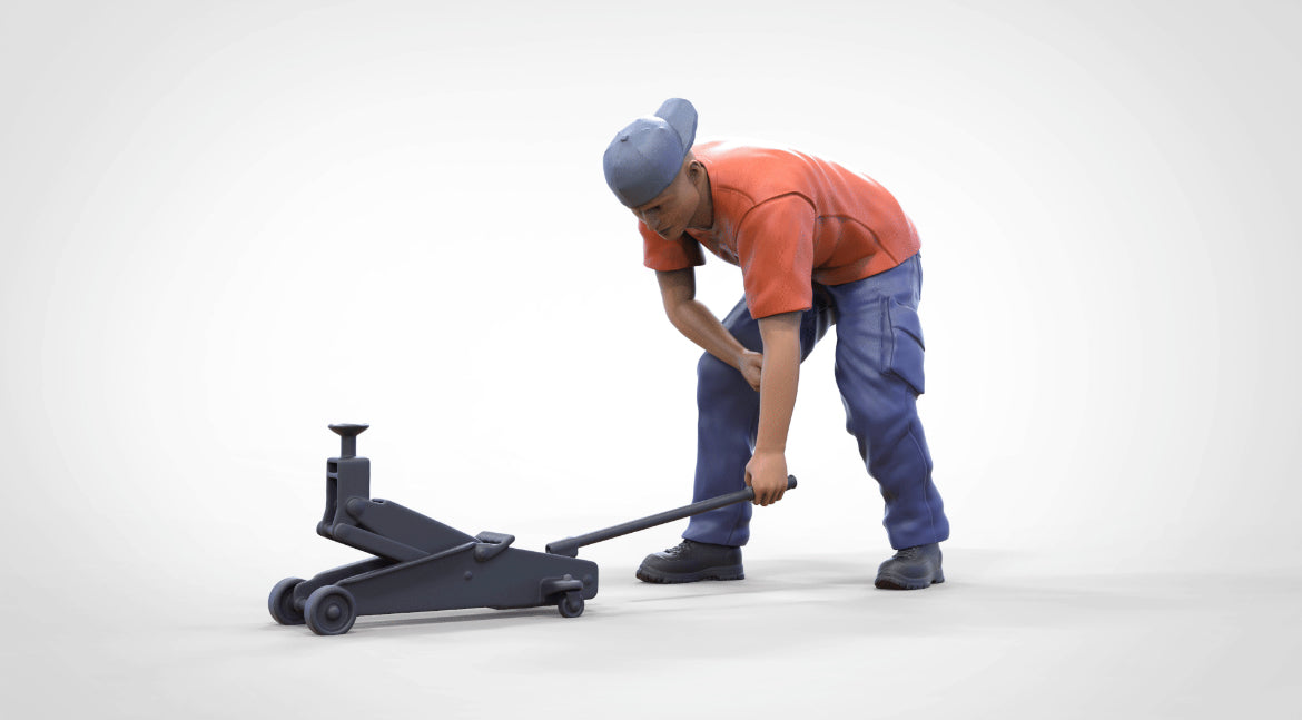 Foto del producto Diorama y modelo de figura en miniatura: Set de mecánicos, 6 figuras