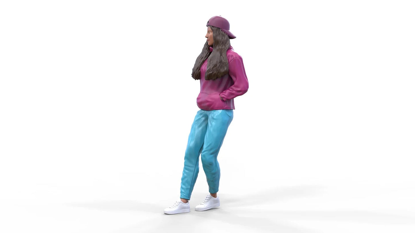 Foto del producto Diorama y modelismo miniatura figura: Mujer con sudadera | Hip Hopper