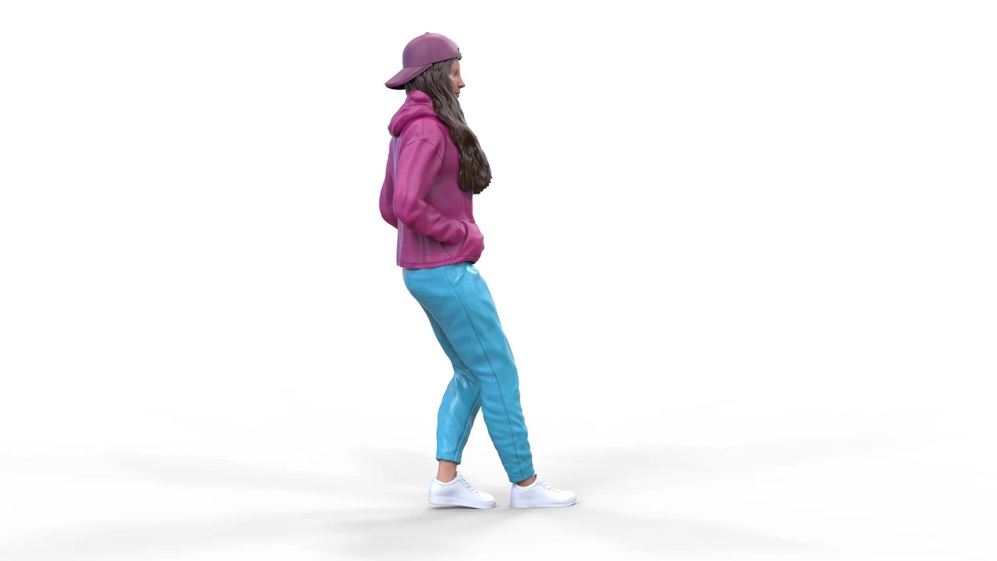 Foto del producto Diorama y modelismo miniatura figura: Mujer con sudadera | Hip Hopper
