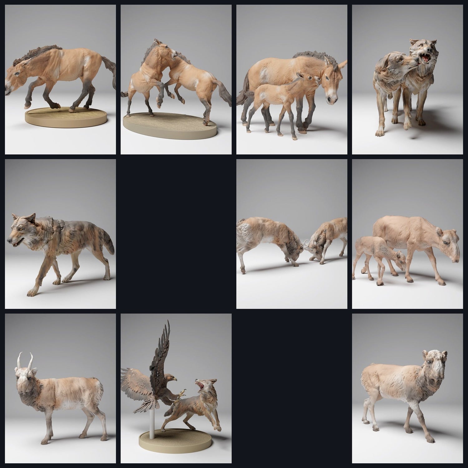 Esta imagen es la imagen de categoría para el lanzamiento 24_12: Mongolische Tierfiguren für Diorama und Modellbau