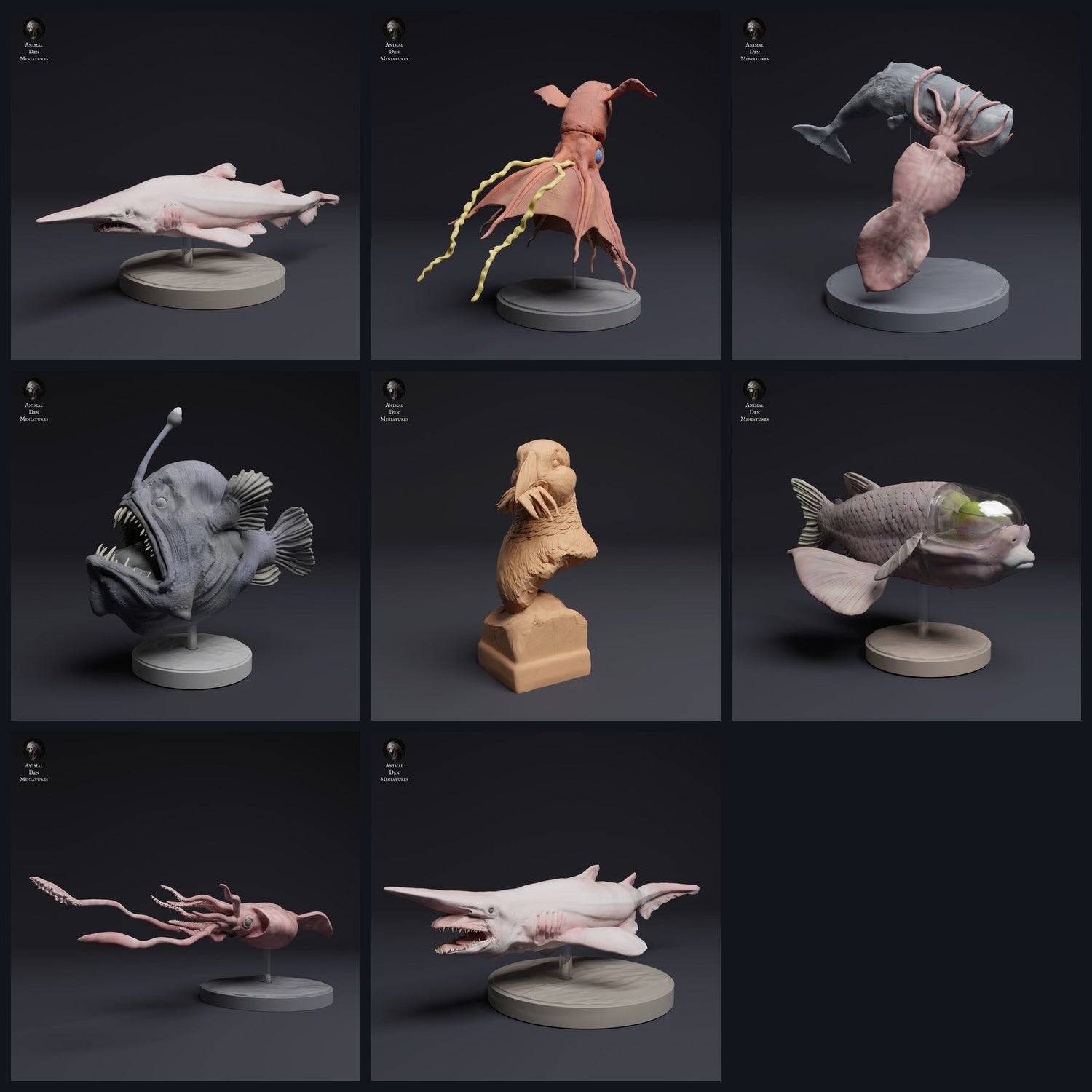 Esta imagen es la imagen de categoría para el lanzamiento 25_04: Tiefsee-miniaturas de animales y figuras de animales para dioramas y modelismo.