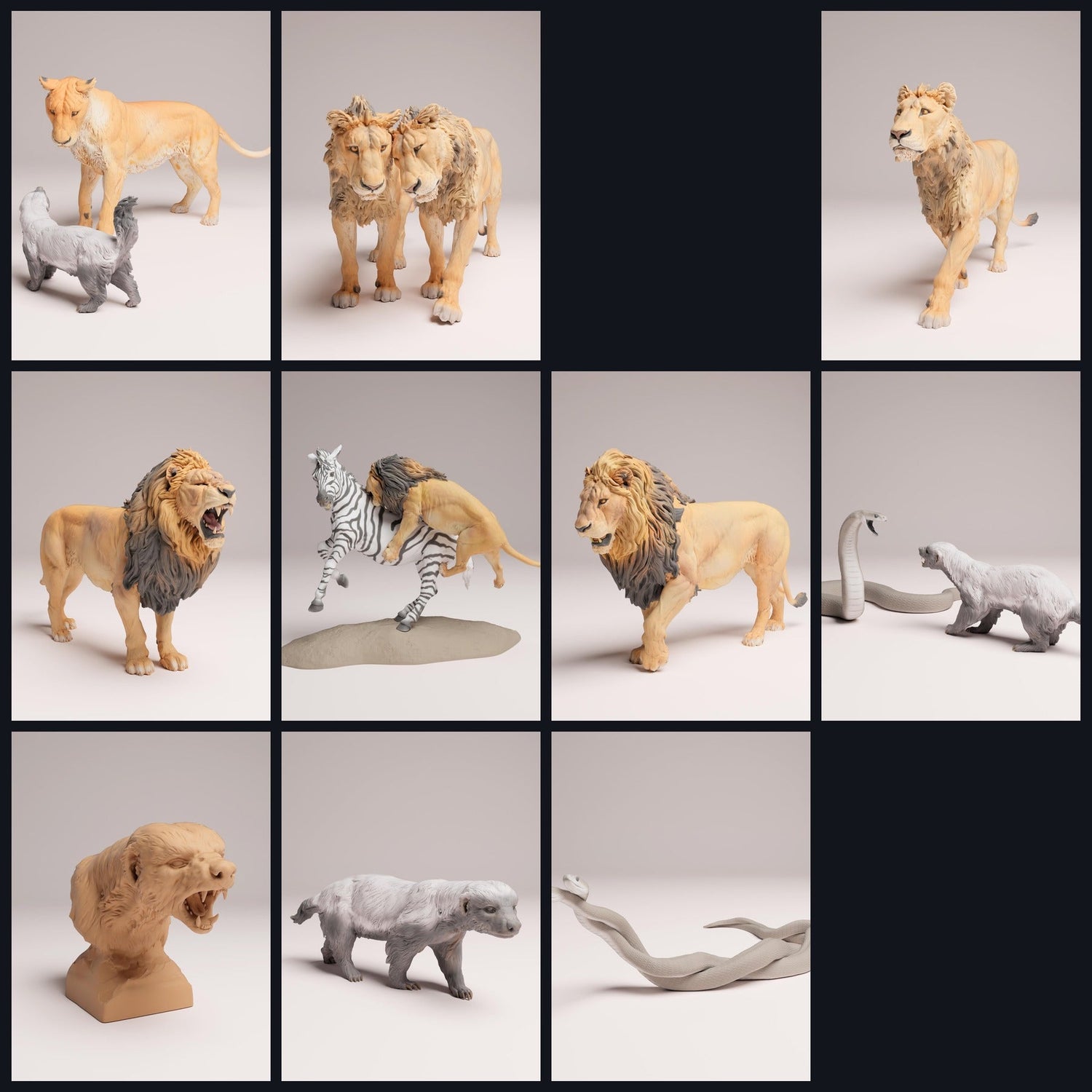 Esta imagen es la imagen de categoría para el lanzamiento 25_08: Savannen-figuras de animales y miniaturas de animales para dioramas y modelismo