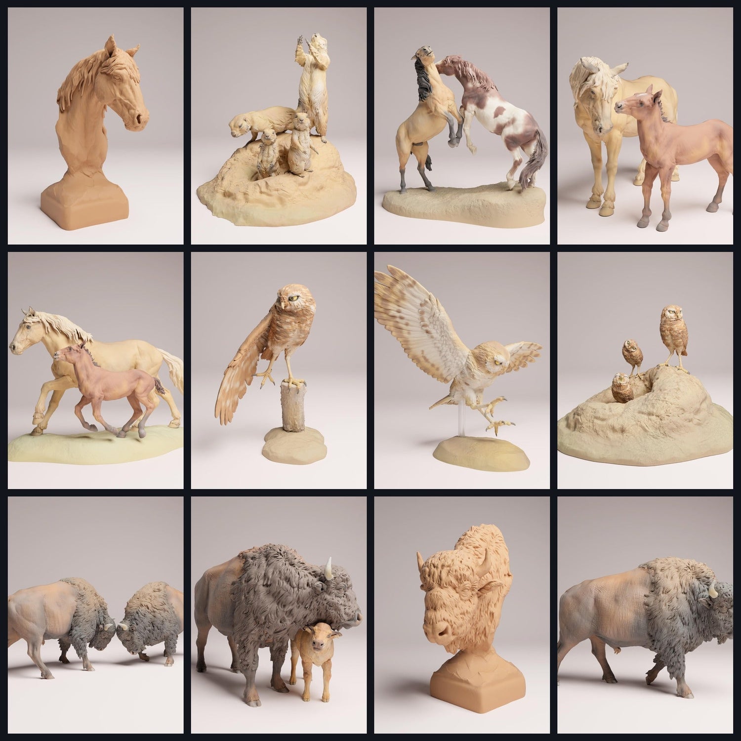 Esta imagen es la imagen de categoría para el lanzamiento 25_09: Nordamerikanische Prärie-miniaturas de animales para diorama y modelismo