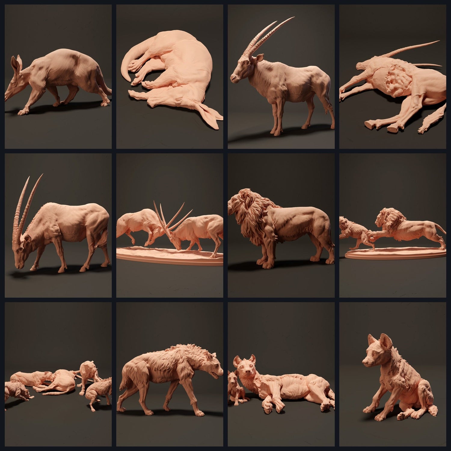 Esta imagen es la imagen de categoría para el lanzamiento 23_08: Namib-Figuras de animales del desierto y miniaturas de animales para dioramas y modelismo.