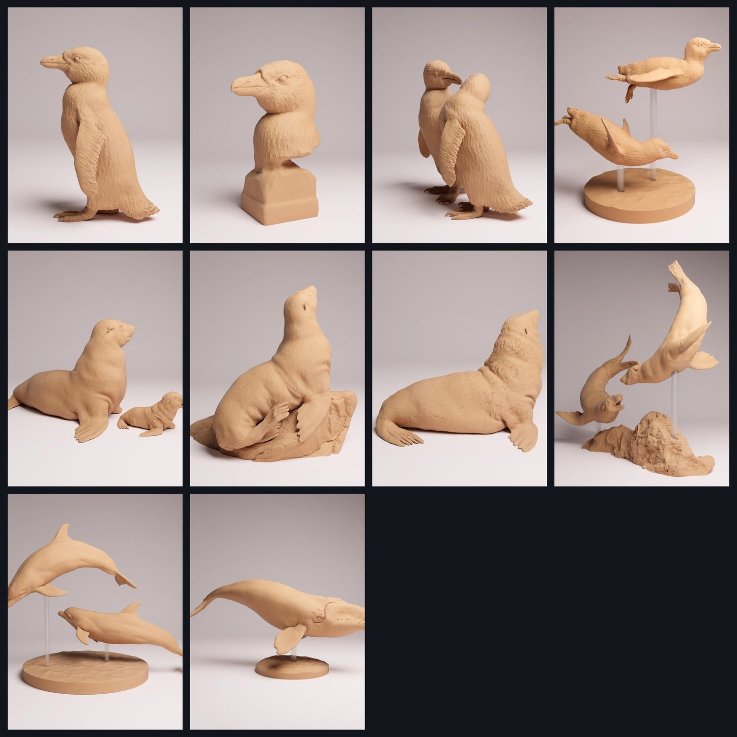 Esta imagen es la imagen de categoría para el lanzamiento 26_02: Küsten- y figuras de animales marinos como miniaturas de resina para diorama.