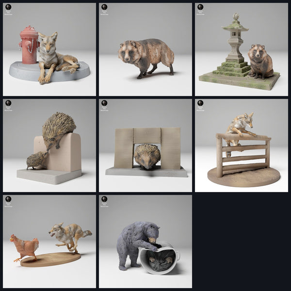 Esta imagen es la imagen de categoría para el lanzamiento 24_11: Städtische Tierfiguren und Tierminiaturen für Diorama und Modellbau