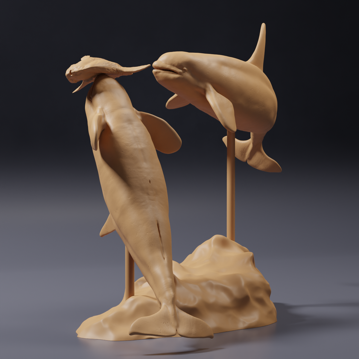 Foto del producto: figura animal Animal Den Miniatures 0: figura de animal marino: pez luna y orcas (26_09_07)