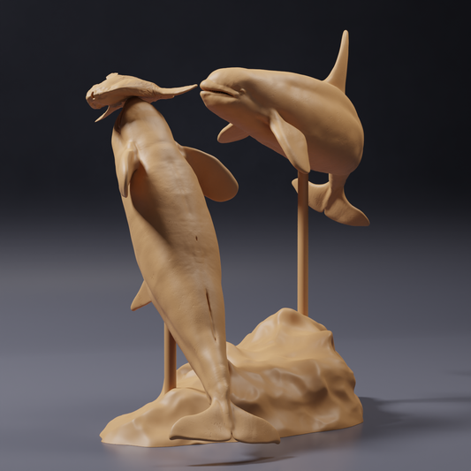 Foto del producto: figura animal Animal Den Miniatures 0: figura de animal marino: pez luna y orcas (26_09_07)