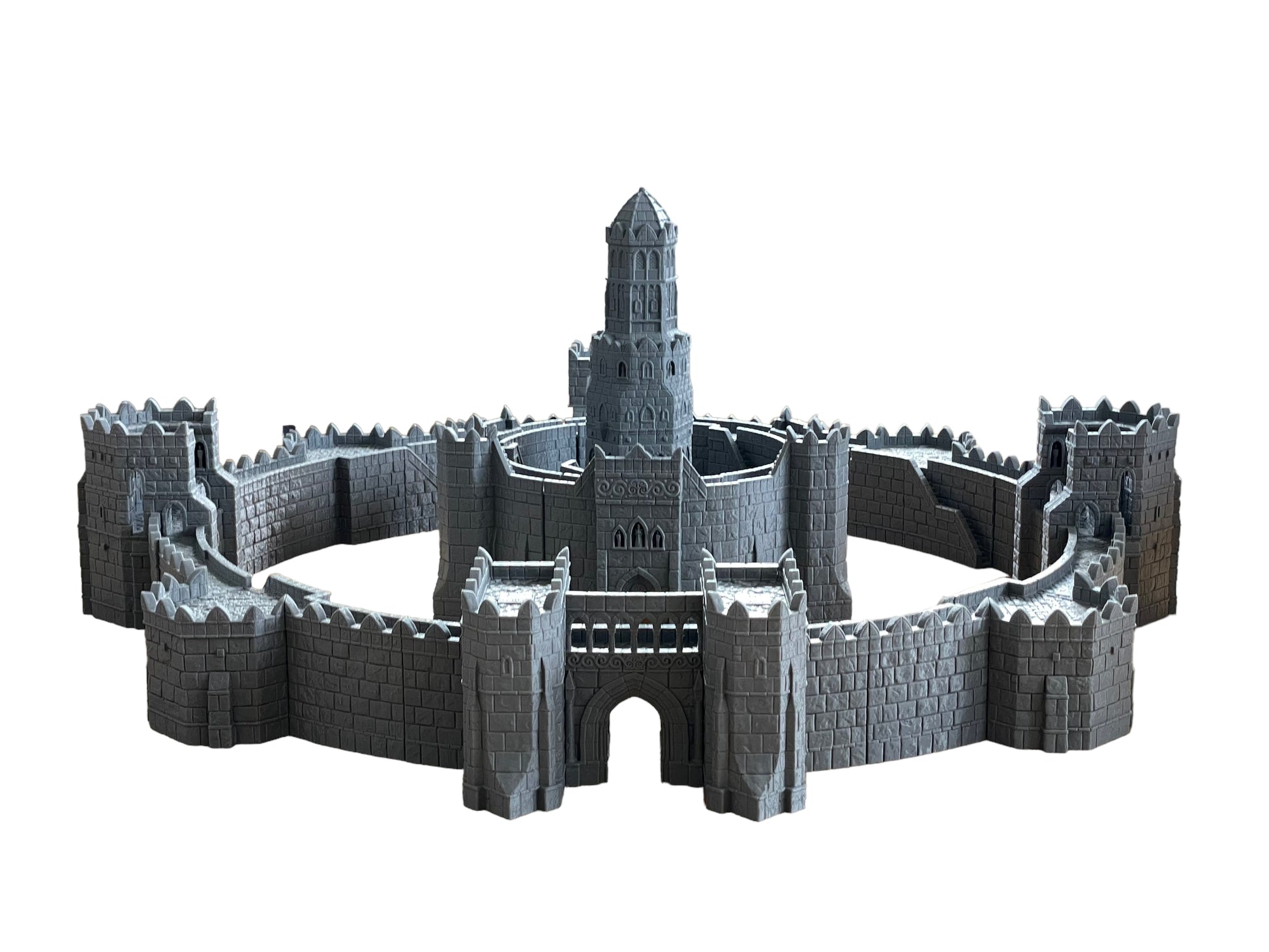 Produktfoto Tabletop 28mm The Printing Goes Ever On (TPGEO)  0: Riesige Festung - Ivory City modulare Burg - Königreich Gonthan - Tor, Mauer, Turm, Zitadelle