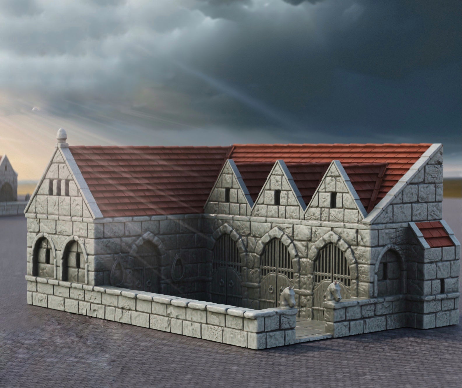 Produktfoto Tabletop 28mm The Printing Goes Ever On (TPGEO)  0: Stallungen Ivory City - Gebäude Königreich Gonthan - Stables Tabletop Terrain