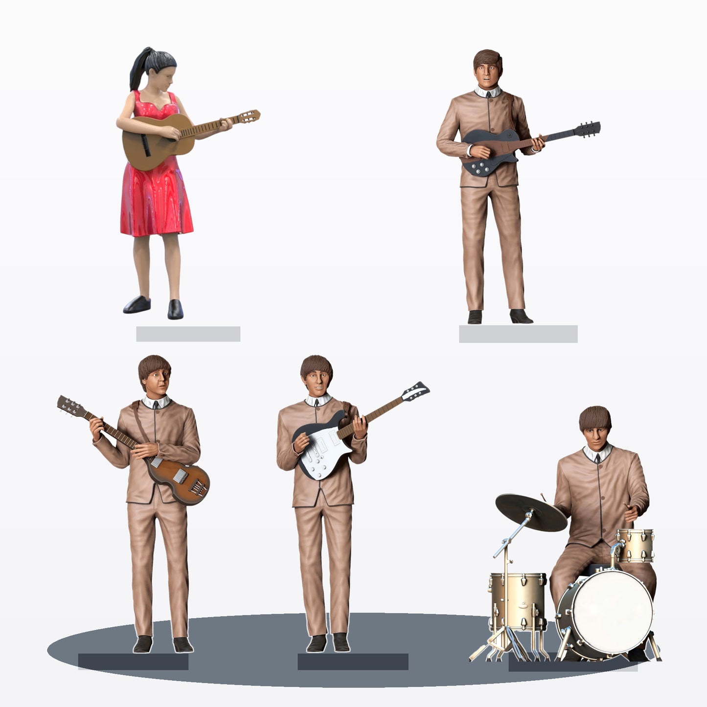Foto de producto de modelismo de dioramas 0: Set de figuras para diorama: banda de rock y músicos (n.º S72)