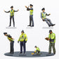 Foto de producto de maqueta de diorama 1: Set de figuras de diorama: Policía de tráfico y control de carreteras (n.º S96)