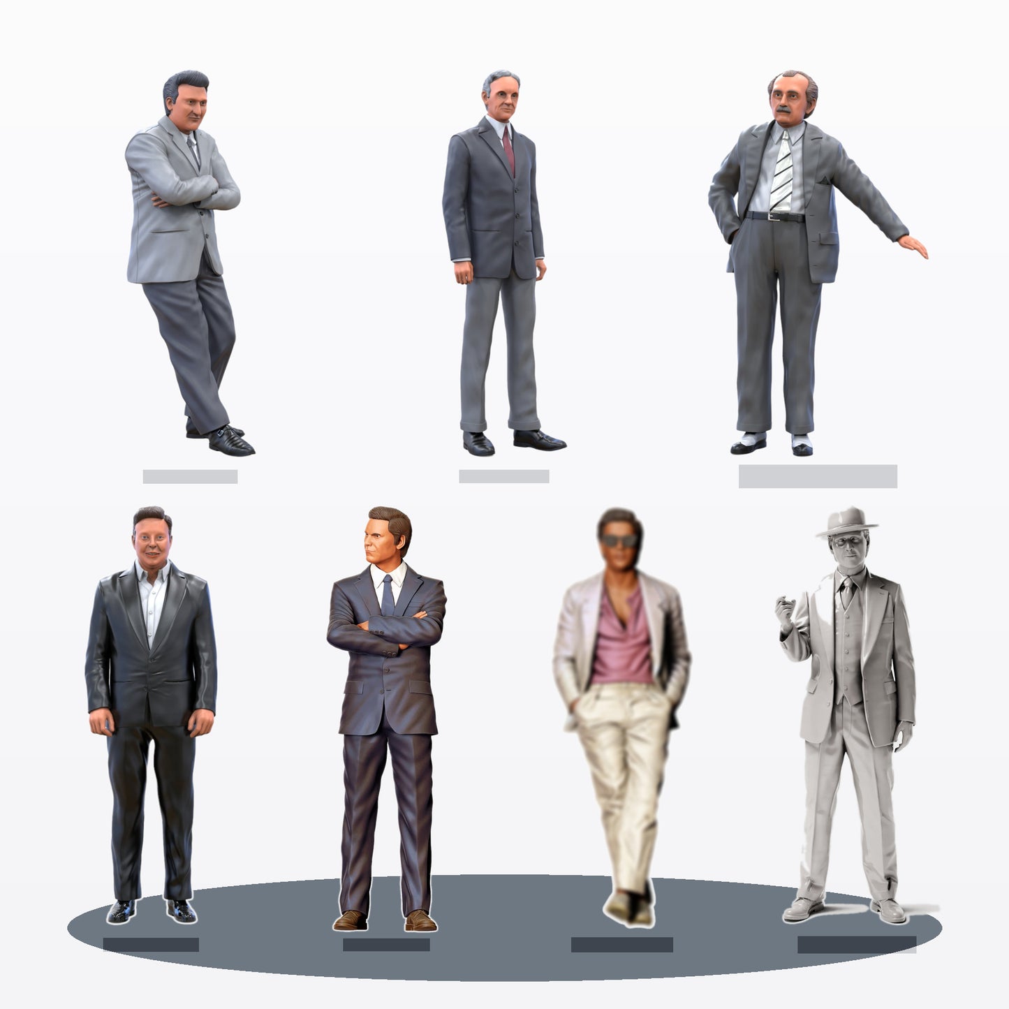 Diorama Modellbau Produktfoto 2: Diorama Figuren-Set: Geschäftsleute und Stadtbusiness (Nr. S106)