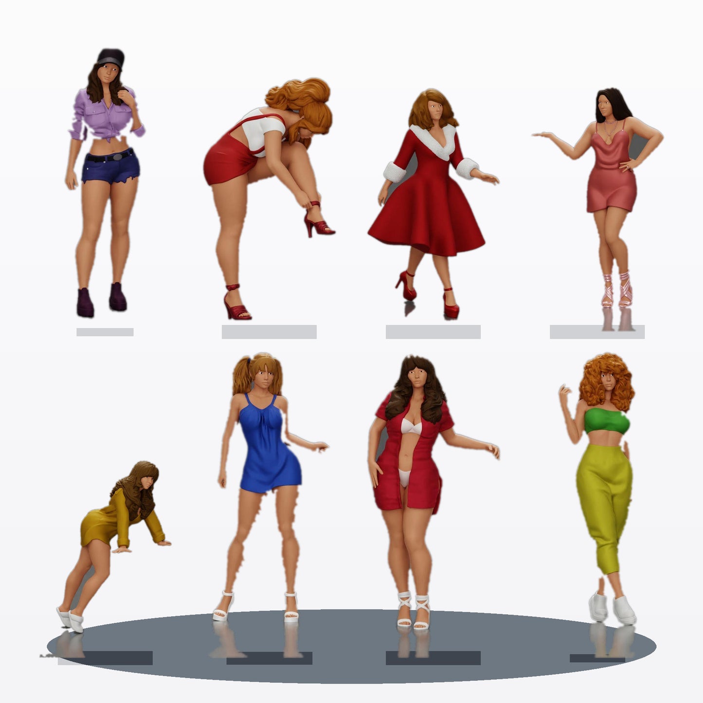 Foto de producto de maqueta de diorama 0: Set de figuras para diorama: Mujeres modernas en la vida urbana (n.º S93)