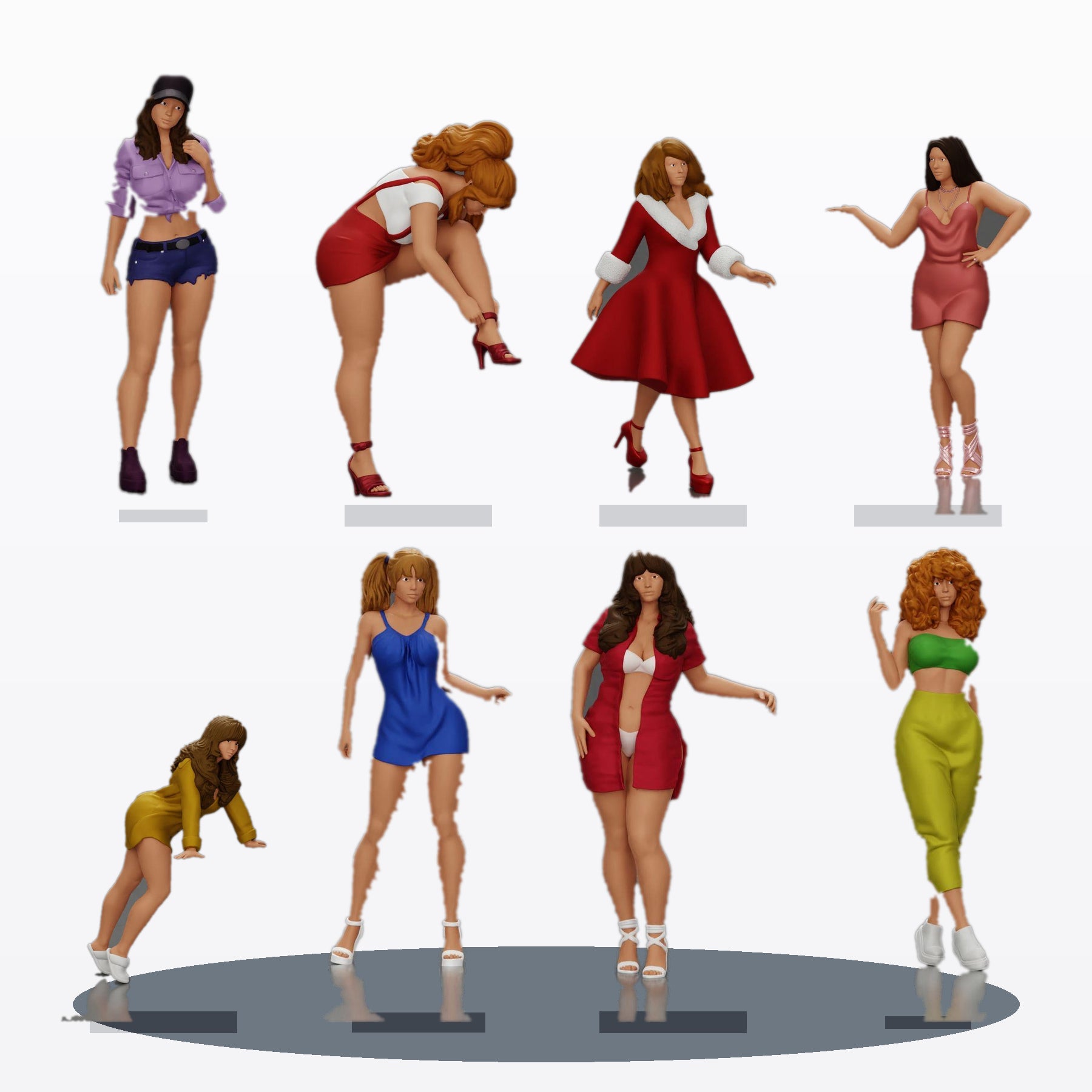 Foto de producto de maqueta de diorama 0: Set de figuras para diorama: Mujeres modernas en la vida urbana (n.º S93)