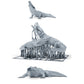 Foto de producto para modelismo de dioramas 0: Miniaturas de reptiles para dioramas: dos cocodrilos en distintas poses (h0_49)