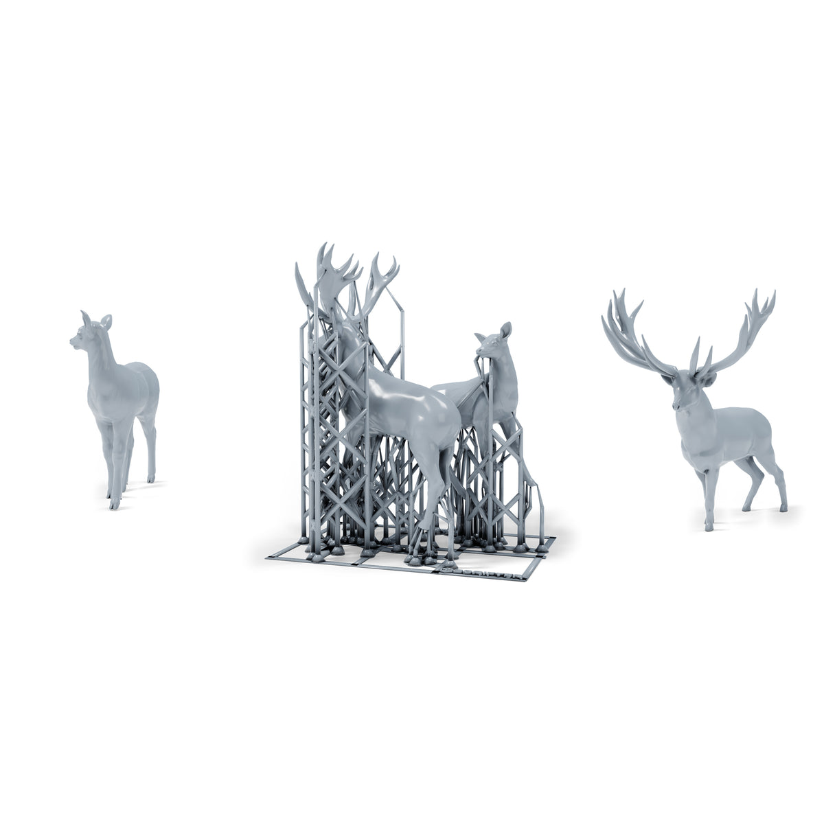 Foto de producto para modelismo de dioramas 0: miniatura de fauna salvaje para diorama: ciervo y cierva (h0_47)