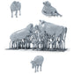 Foto de producto 0 de modelismo de dioramas: miniaturas de ganado: tres vacas en poses de pie, caminando y tumbada (h0_53)